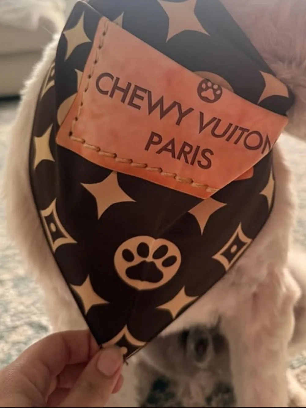Chewy Vuiton Dog Bandana Designer Fashion Scarf Kerchief in Small & Large NWT